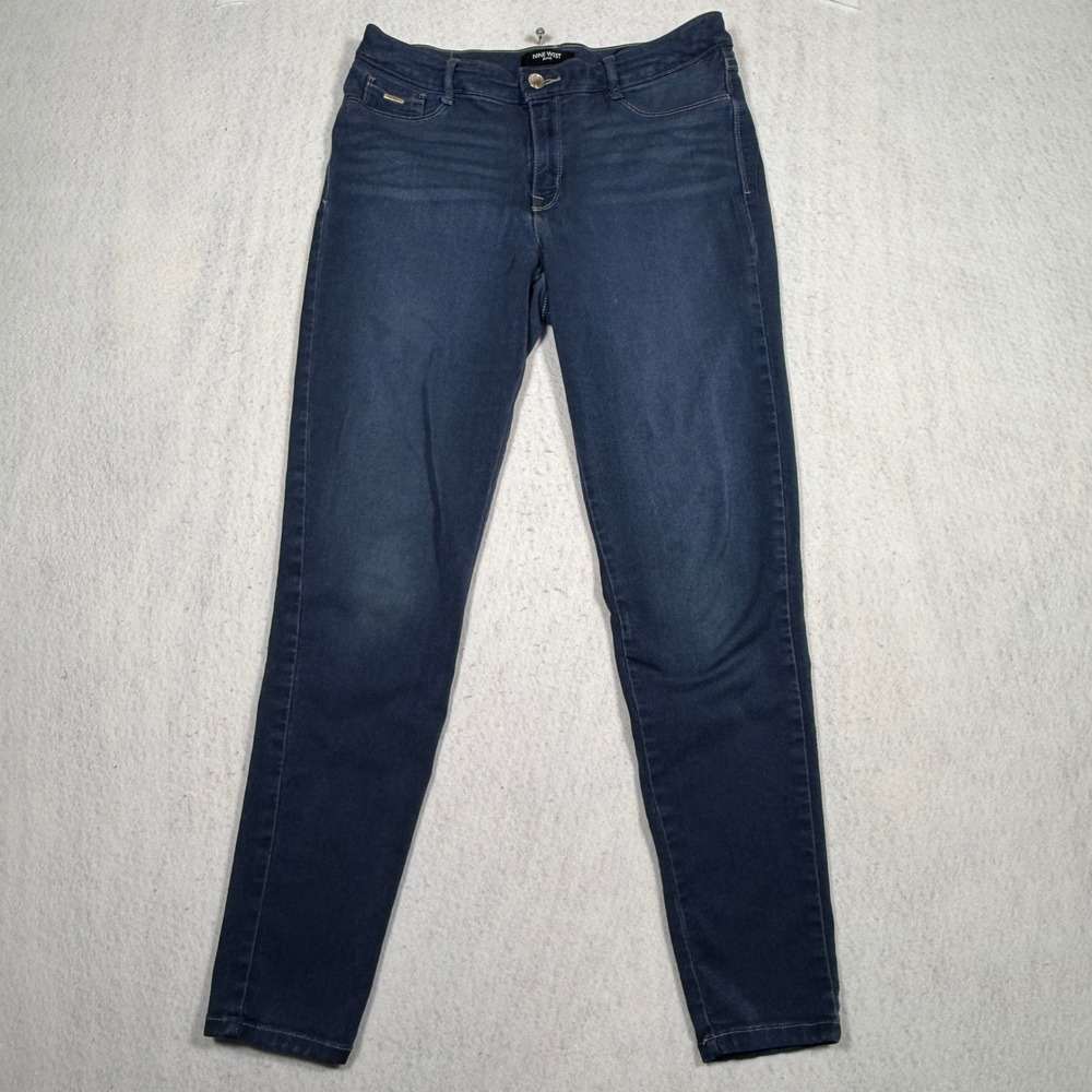 Nine West Jeans Womens 12 Dark Indigo Blue Stretch Denim Jeggings Skinny Pants